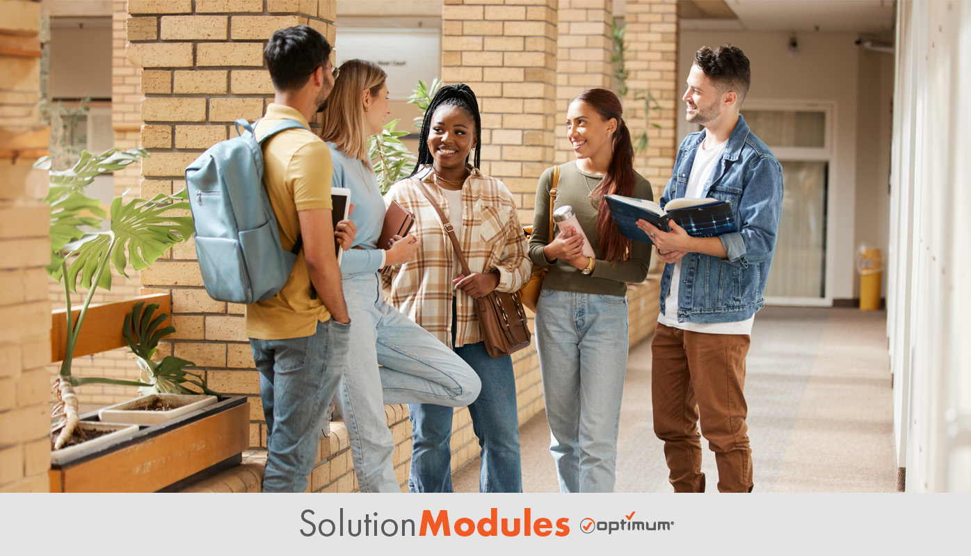 students laughing on camus