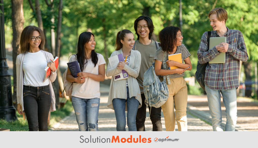 students on campus college