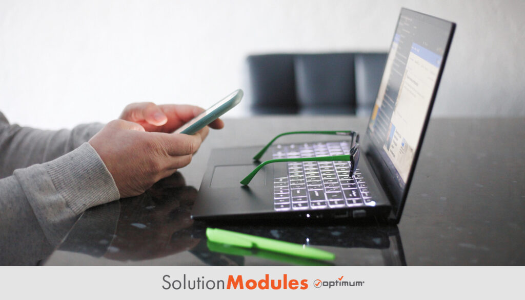 messaging and business laptop