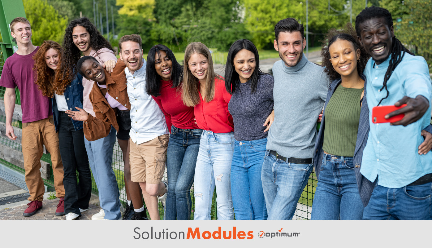 group of students posing