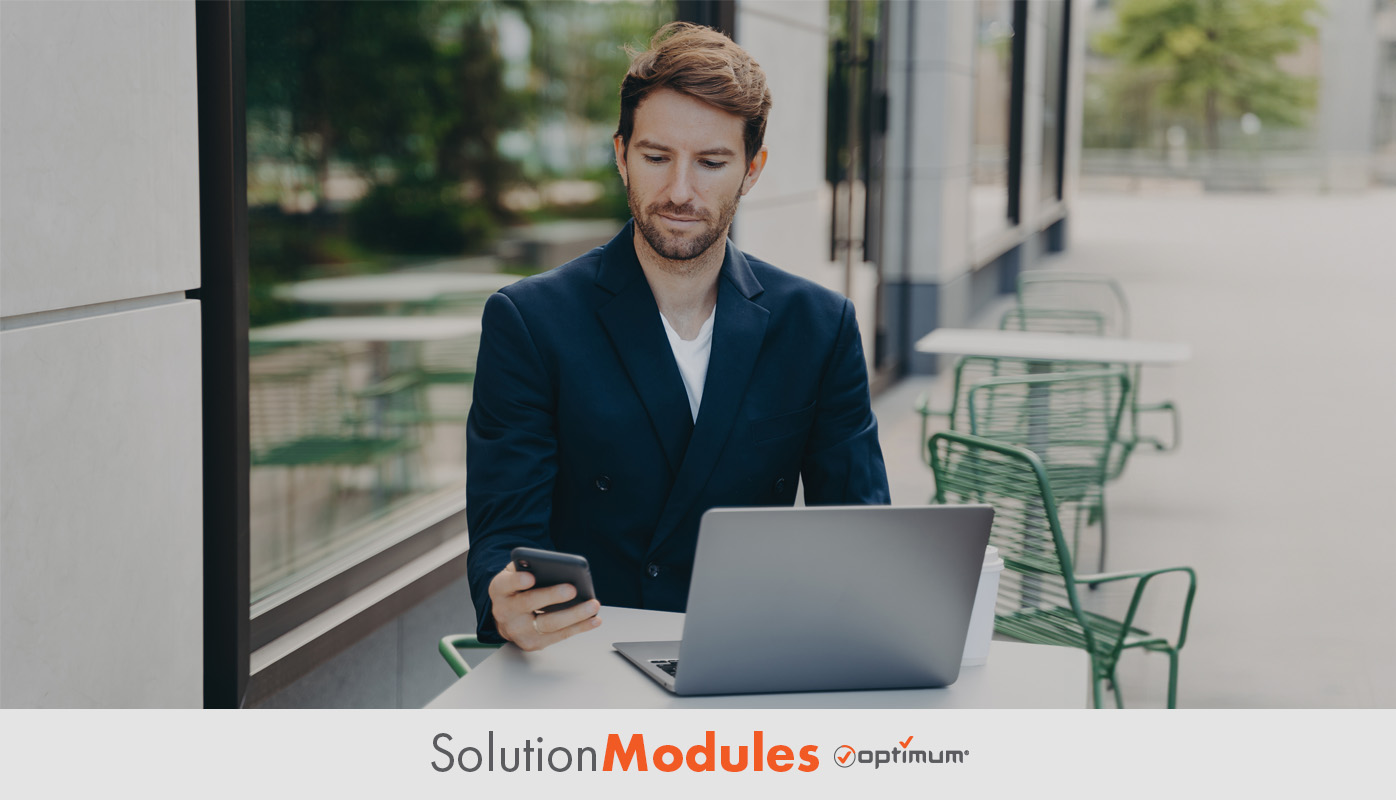 Drinking coffee and messaging